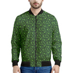 Irish Shamrock Pattern Print Men's Bomber Jacket