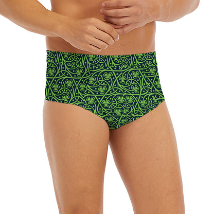 Irish Shamrock Pattern Print Men's Briefs