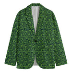 Irish Shamrock Pattern Print Men's Cotton Blazer
