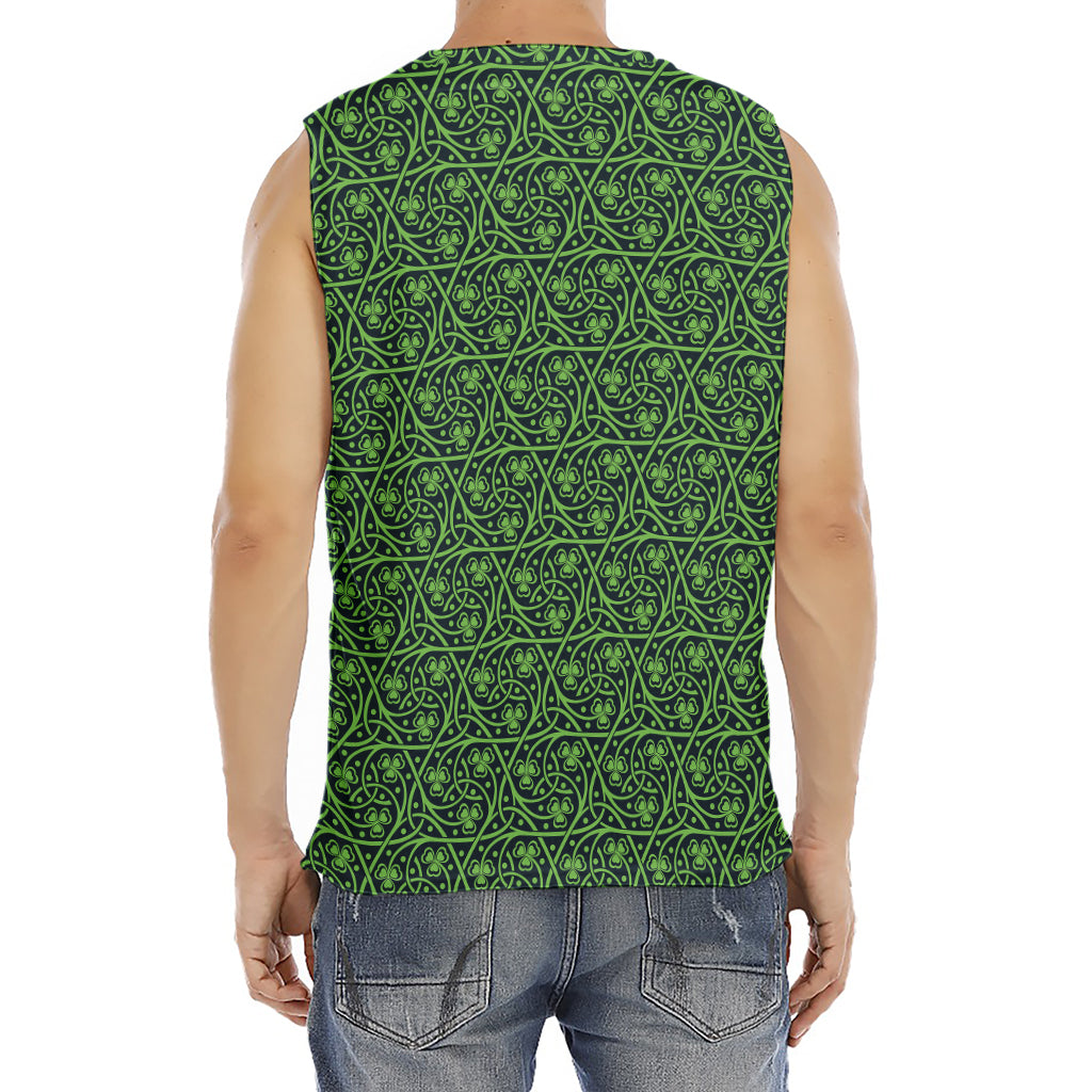 Irish Shamrock Pattern Print Men's Fitness Tank Top