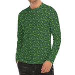 Irish Shamrock Pattern Print Men's Long Sleeve Rash Guard