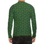 Irish Shamrock Pattern Print Men's Long Sleeve Rash Guard