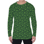 Irish Shamrock Pattern Print Men's Long Sleeve T-Shirt