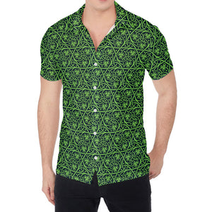 Irish Shamrock Pattern Print Men's Shirt