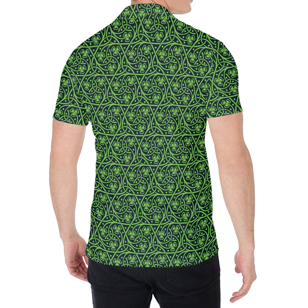 Irish Shamrock Pattern Print Men's Shirt