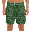 Irish Shamrock Pattern Print Men's Split Running Shorts