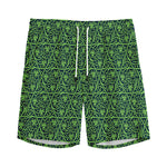 Irish Shamrock Pattern Print Men's Sports Shorts