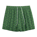 Irish Shamrock Pattern Print Mesh Shorts
