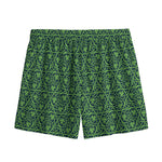 Irish Shamrock Pattern Print Mesh Shorts