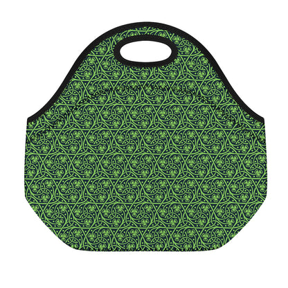 Irish Shamrock Pattern Print Neoprene Lunch Bag