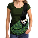 Irish Shamrock Pattern Print Pet Sling Carrier