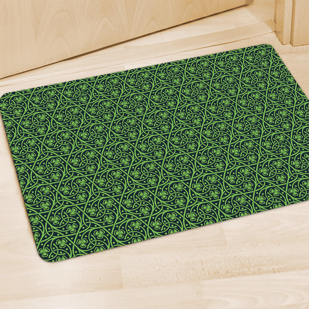 Irish Shamrock Pattern Print Polyester Doormat