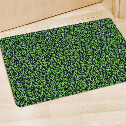 Irish Shamrock Pattern Print Polyester Doormat