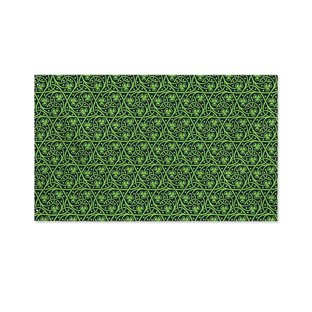 Irish Shamrock Pattern Print Polyester Flag