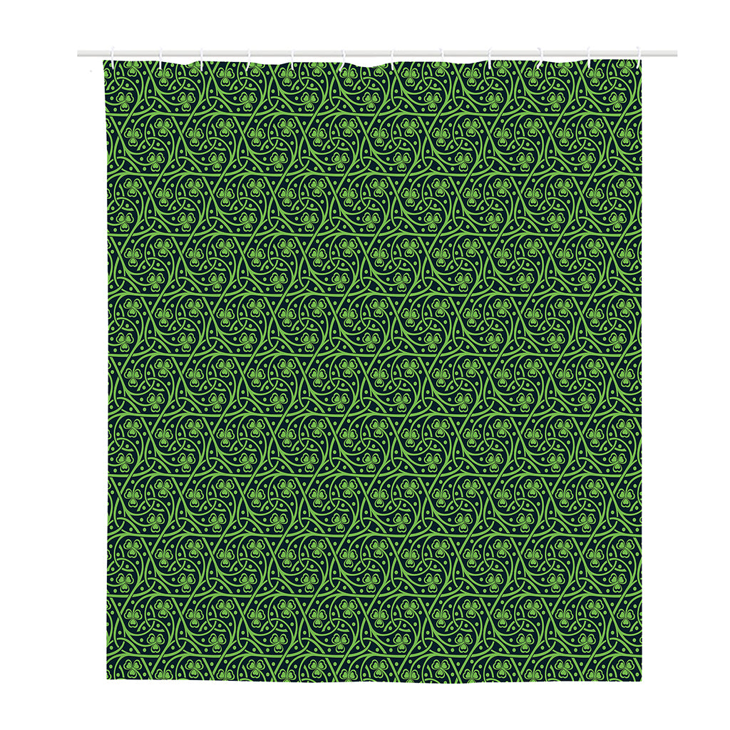 Irish Shamrock Pattern Print Polyester Shower Curtain