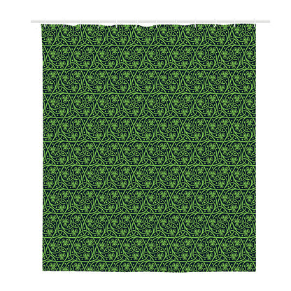 Irish Shamrock Pattern Print Polyester Shower Curtain