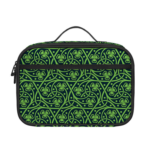 Irish Shamrock Pattern Print Portable Lunch Bag