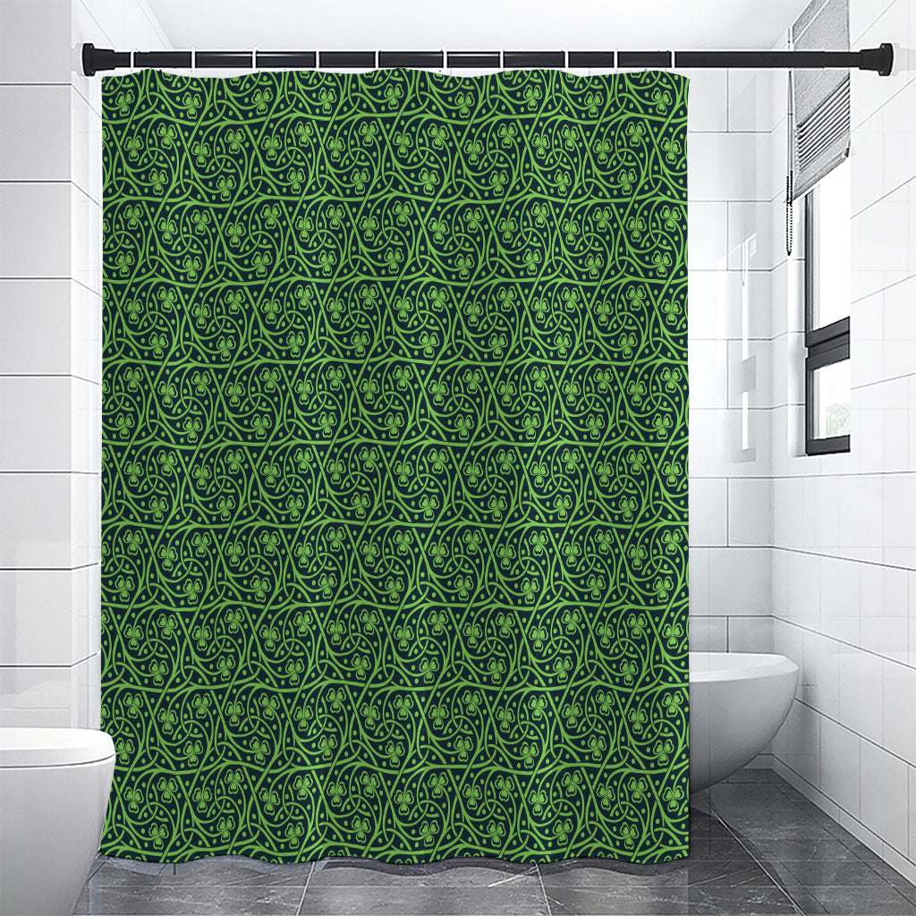 Irish Shamrock Pattern Print Premium Shower Curtain