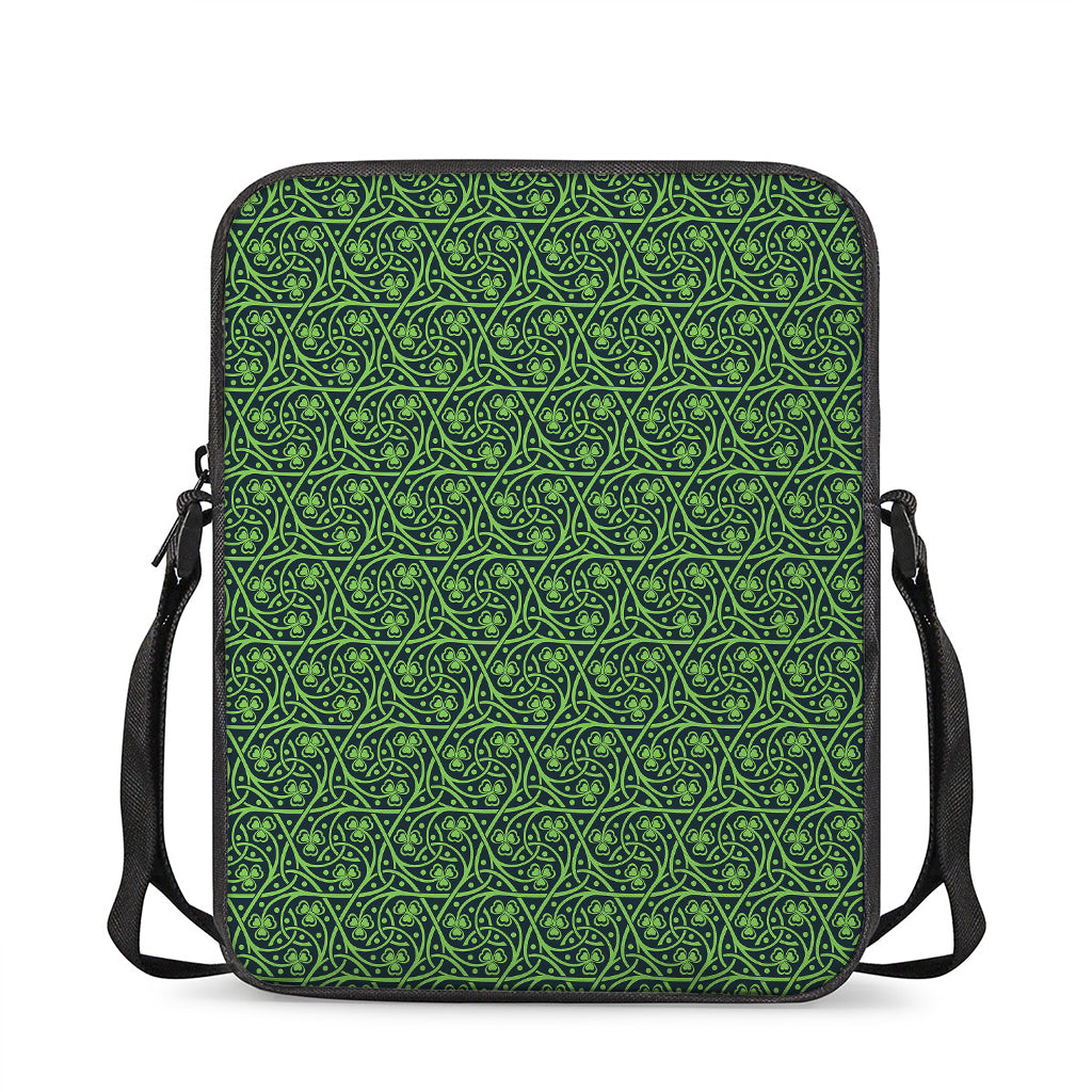 Irish Shamrock Pattern Print Rectangular Crossbody Bag