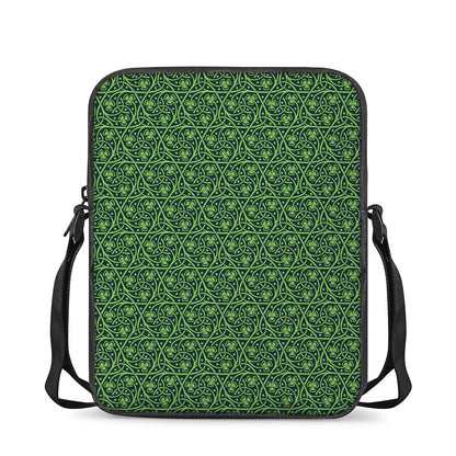 Irish Shamrock Pattern Print Rectangular Crossbody Bag