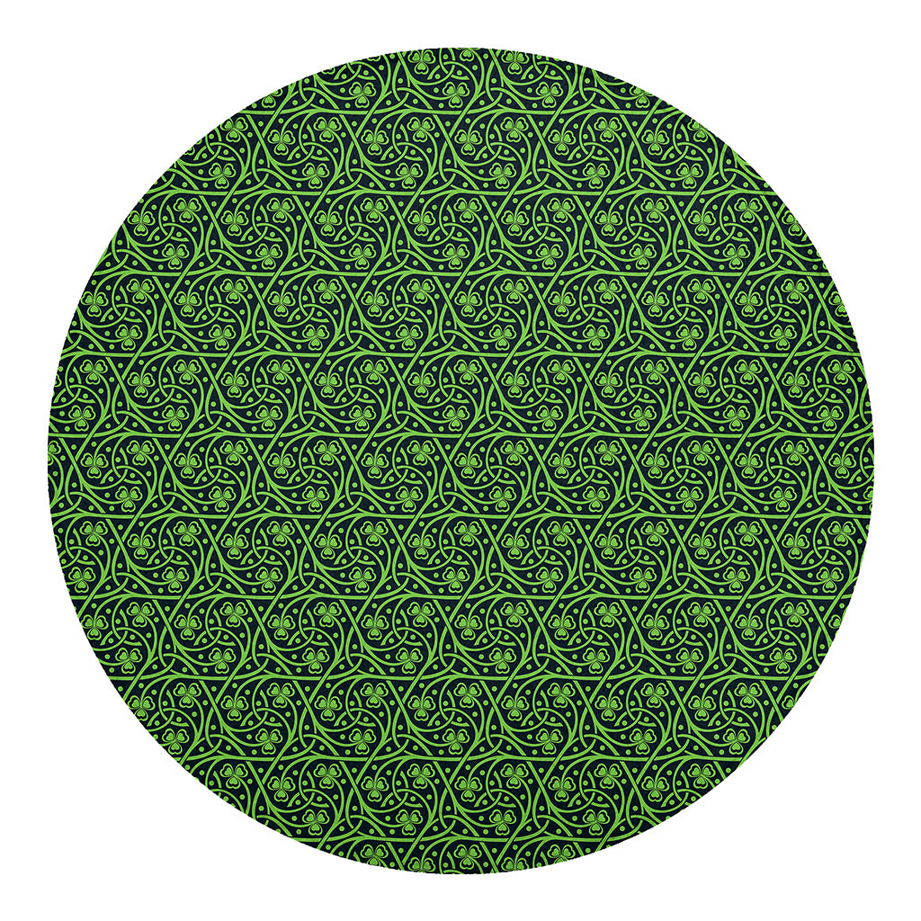 Irish Shamrock Pattern Print Round Blanket