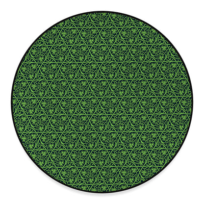 Irish Shamrock Pattern Print Round Floor Mat