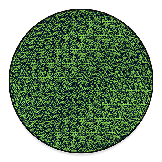 Irish Shamrock Pattern Print Round Floor Mat