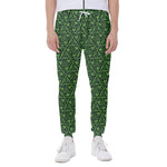 Irish Shamrock Pattern Print Scuba Joggers