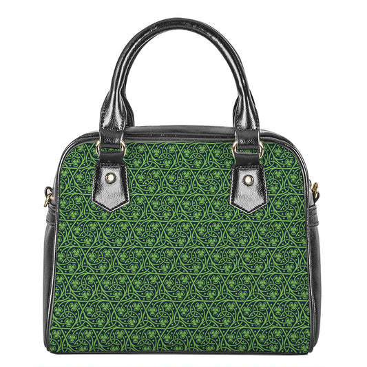 Irish Shamrock Pattern Print Shoulder Handbag