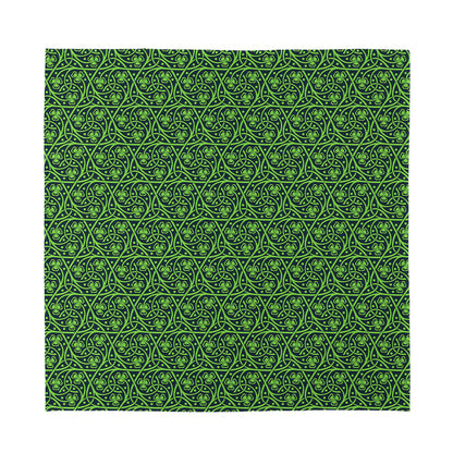 Irish Shamrock Pattern Print Silk Bandana