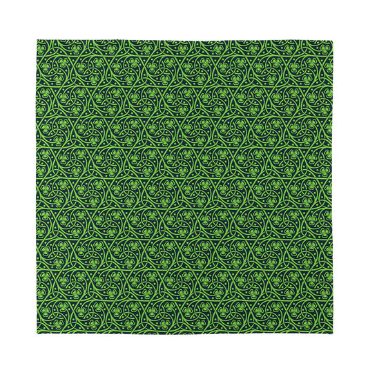 Irish Shamrock Pattern Print Silk Bandana