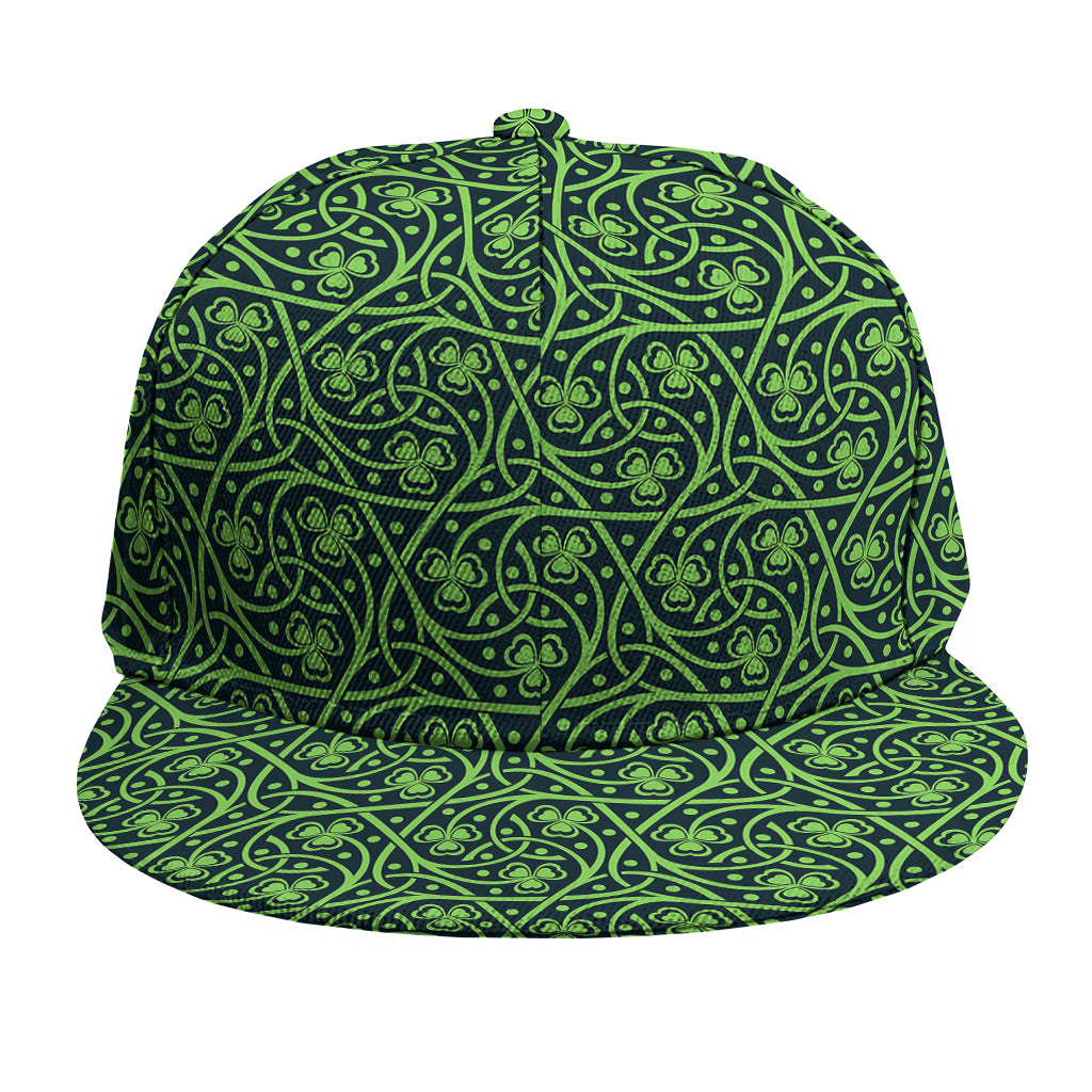 Irish Shamrock Pattern Print Snapback Cap