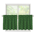 Irish Shamrock Pattern Print Tier Curtains