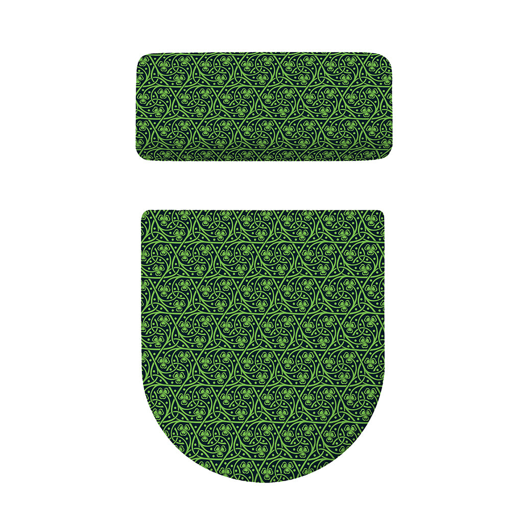 Irish Shamrock Pattern Print Toilet Lid And Tank Cover Set