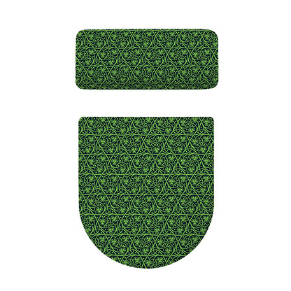Irish Shamrock Pattern Print Toilet Lid And Tank Cover Set