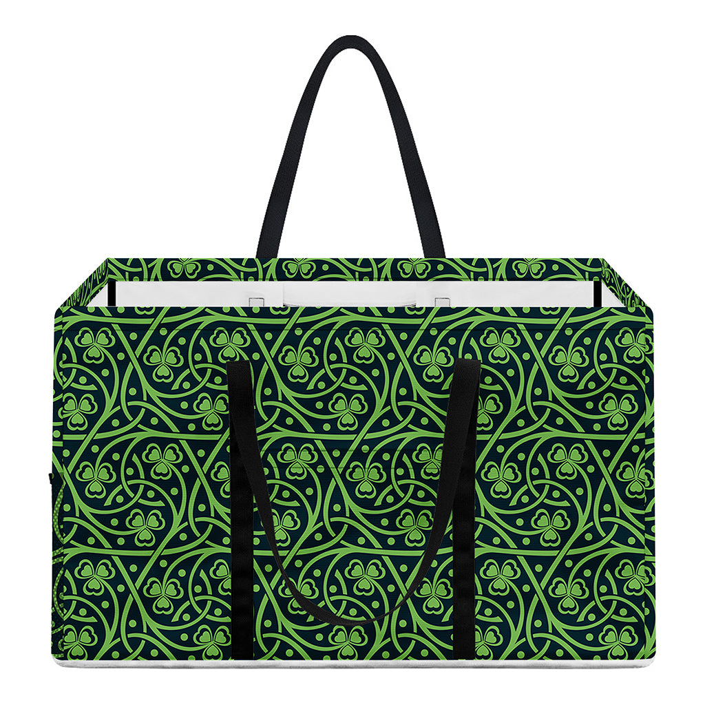 Irish Shamrock Pattern Print Utility Tote Bag
