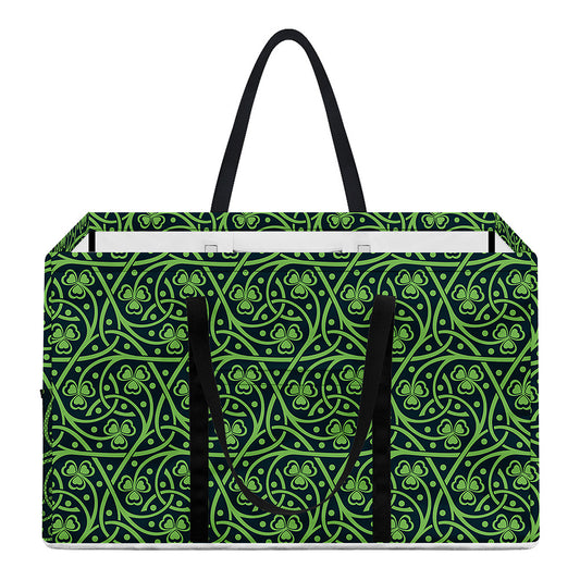 Irish Shamrock Pattern Print Utility Tote Bag