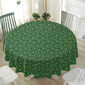 Irish Shamrock Pattern Print Waterproof Round Tablecloth