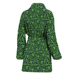 Irish Shamrock Pattern Print Women's Bathrobe