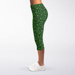 Irish Shamrock Pattern Print Women's Capri Leggings