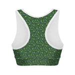 Irish Shamrock Pattern Print Women's Sports Bra