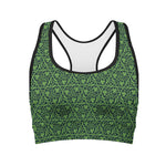Irish Shamrock Pattern Print Women's Sports Bra