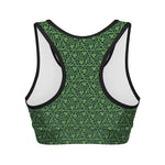 Irish Shamrock Pattern Print Women's Sports Bra