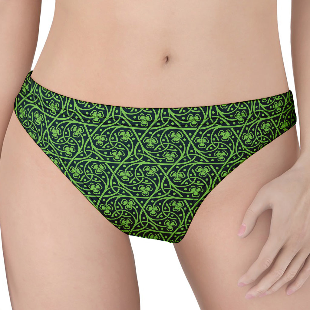 Irish Shamrock Pattern Print Women's Thong