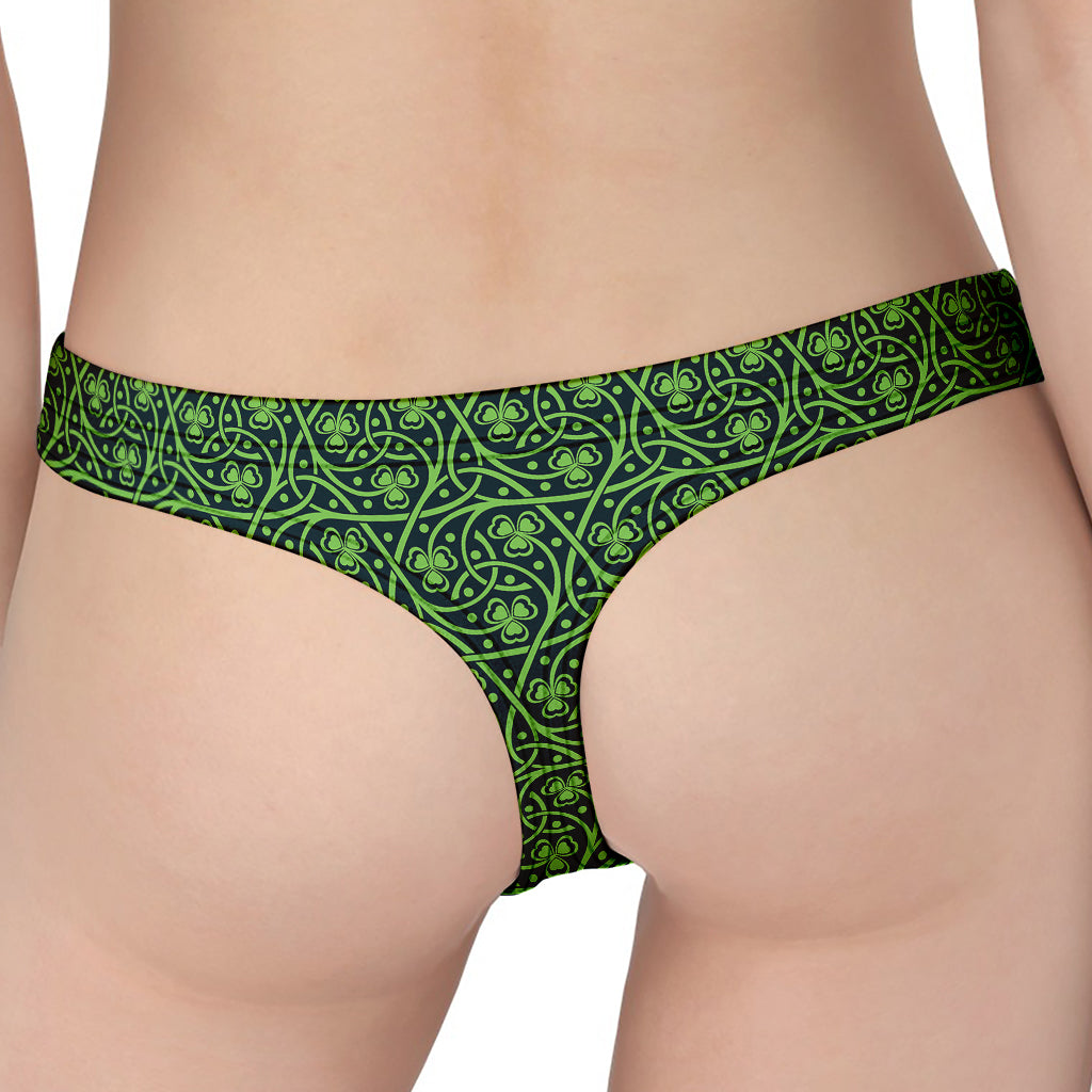 Irish Shamrock Pattern Print Women's Thong