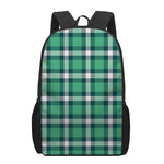 Irish St. Patrick's Day Plaid Print 17 Inch Backpack
