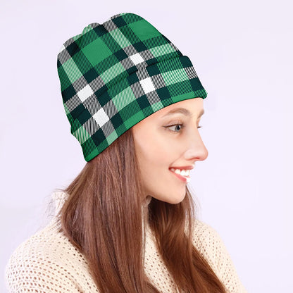 Irish St. Patrick's Day Plaid Print Beanie