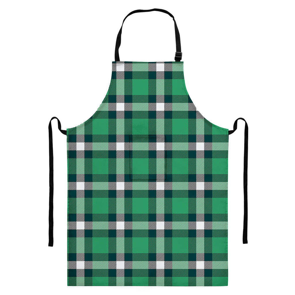 Irish St. Patrick's Day Plaid Print Bib Apron With Pocket