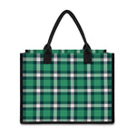 Irish St. Patrick's Day Plaid Print Canvas Tote Bag