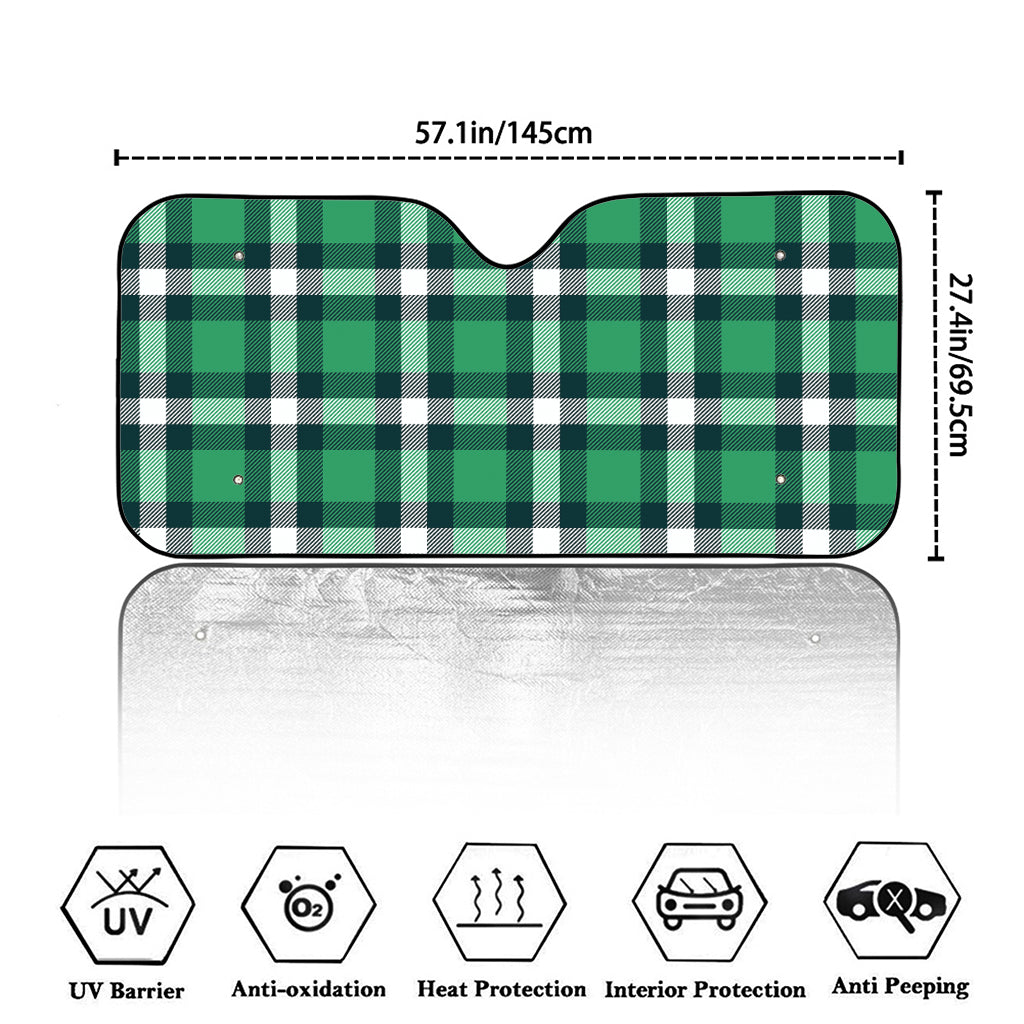 Irish St. Patrick's Day Plaid Print Car Windshield Sun Shade